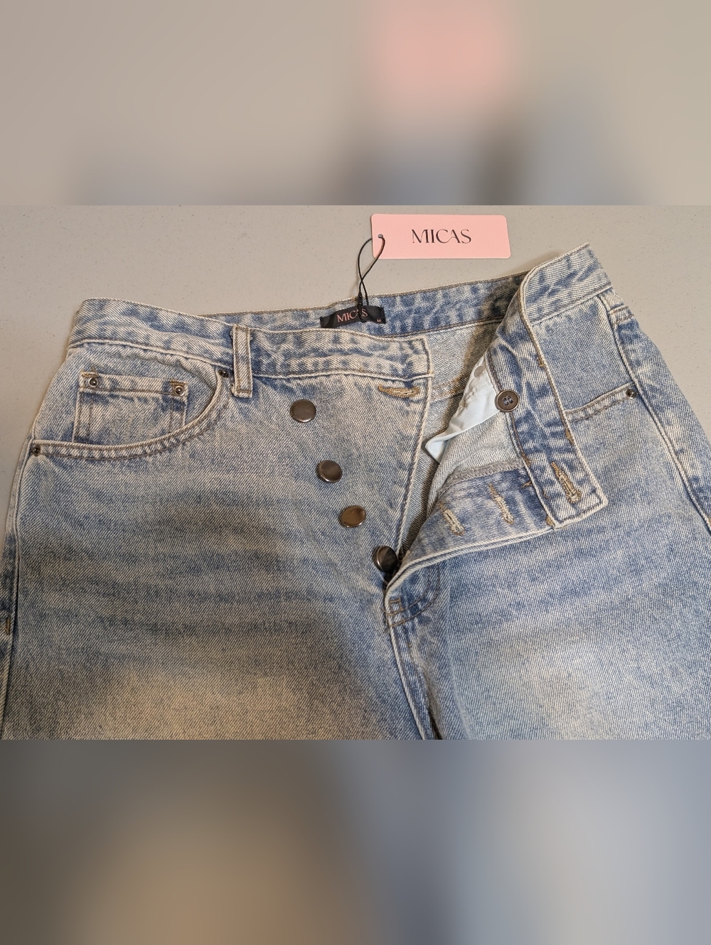 NWT Micas crossover button fly jeans, medium - Picture 5 of 9